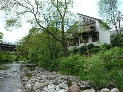a house on a hill next to a river at Keswick Bridge 5,within walking distance of Keswick town centre, strictly no pets in Keswick