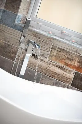 a bathroom with a shower and a sink at Cottage - Sleeps 3 hot tub & pet friendly in Carlisle