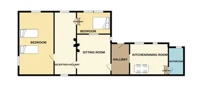 a floor plan of a house at The Drovers Cabin in Kirkcudbright
