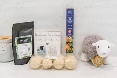 a shelf with a stuffed animal and a box of food at 2 Bed in Chapel Stile oc-gl103 in Chapel Stile
