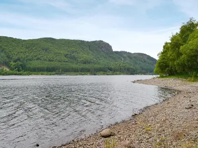 a body of water with trees and a rocky shore at Grooms Room in Thirlmere