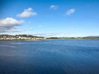 a large body of water with birds in the water at Seaview in Garlieston