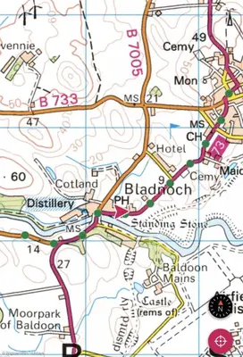 a close up of a map at Apple Cottage in Wigtown