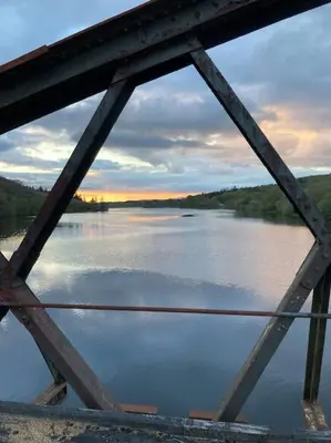 a view of a river from a bridge at Polharrow in Dalry