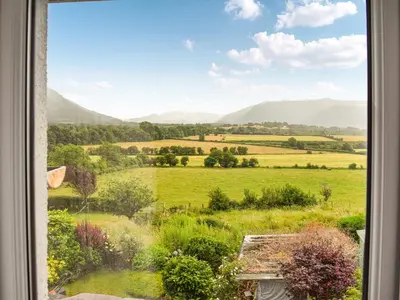 a view of a field from a window at High Spy in Bassenthwaite