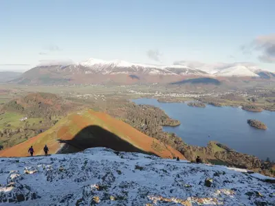 a group of people standing on top of a mountain at Beech Timber Lodge in Keswick