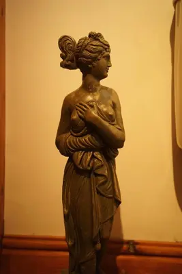 a statue of a woman in a museum at Elm Tree Lodge in Keswick