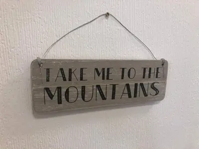 a sign that says take me to the mountains at Fell Top View - Fantastic Keswick Centre apartment in Keswick