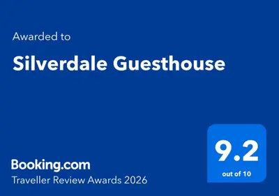 a blue sign with the text awarded to silverableucheeswick at Silverdale Guesthouse in Keswick