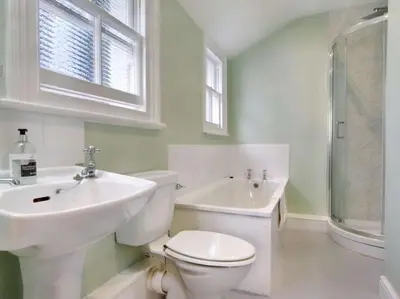 a bathroom with a toilet and a sink and a shower at 6 Bed in Keswick oc-sz389 in Keswick