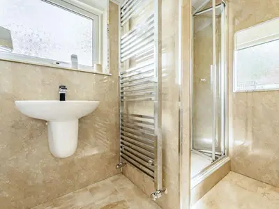 a bathroom with a sink and a shower at 3 Bed in Keswick SZ395 in Keswick