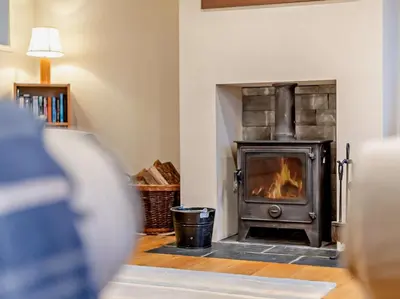 a fireplace in a living room with a stove at 3 Bed in Penrith oc-sz247 in Dockray
