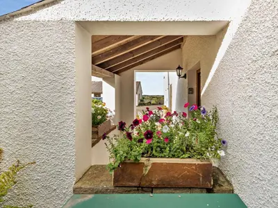 a pot of flowers in a window of a house at 2 Bed in Bassenthwaite 93463 in Ireby