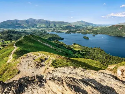 an aerial view of a lake on top of a mountain at 1 Bed in Keswick SZ468 in Keswick