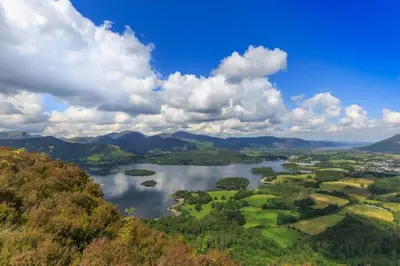 an aerial view of a lake in the mountains at 2 Bed in Bassenthwaite oc-ld171 in Bassenthwaite