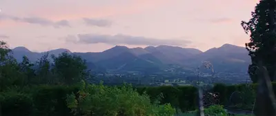 a view of a valley with mountains in the distance at Underscar - Grange in Keswick