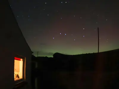 a starry night with a view of the sky at Kilquhanity Cottage in Castle Douglas
