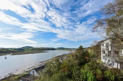 a view of the river derwent from a building at Braesyde in Kippford