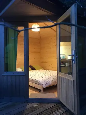 a small room with a bed inside of it at Helvellyn - The Hut - Twin or Double in Glenridding