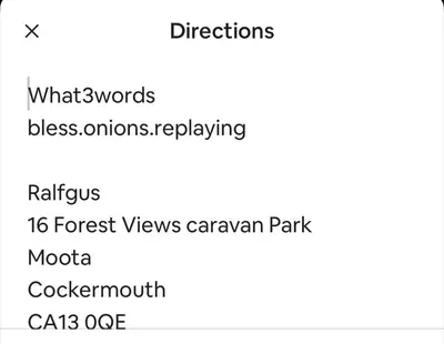 a screenshot of a cell phone with the words what words less onions replacing rusty at Ralfgus 16 Forest Views caravan Park,Moota in Plumbland