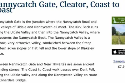 a screenshot of a page of the kirk back ruins website at CosyHouse2 Private Parking Base for Lake District and Sellafield in Cleator Moor