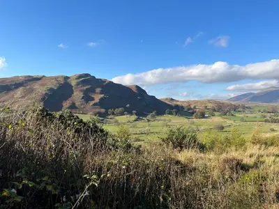 a mountain in the middle of a field at The Shepherd's Nook in Thirlmere
