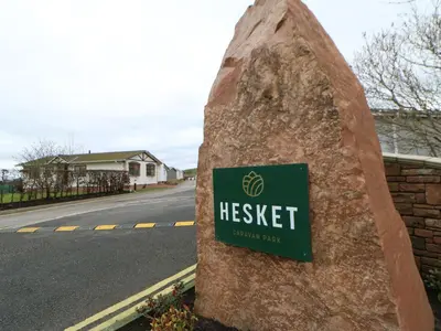 a sign for a heiselhaven park on the side of a road at Brocklebank Lodge, 35 in Carlisle