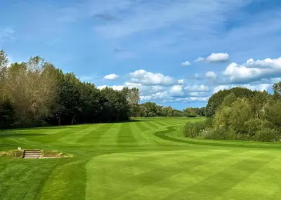 a view of a lush green golf course at Eden Lodge Retreat in Crosby