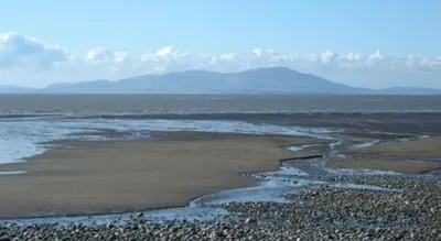 a view of a beach with two streams of water at 28 The Beeches in Wigton