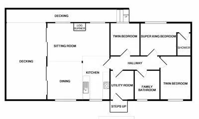 a floor plan of a house at Bluebell Lodge in Girthon
