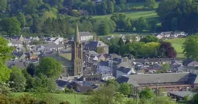 a small town with a church in a village at 5 lochview in Beattock