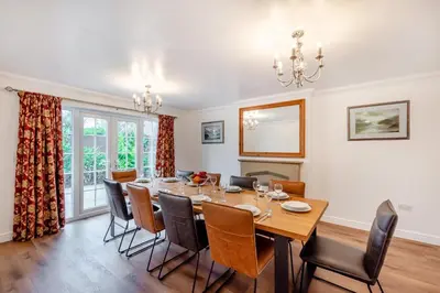 a dining room with a table and chairs at 5 Bed in St. Bees oc-w32446 in St Bees