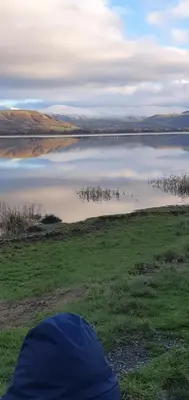 a view of a lake with birds in the water at Ample town house in Workington, West Lakes, Lake District in Workington