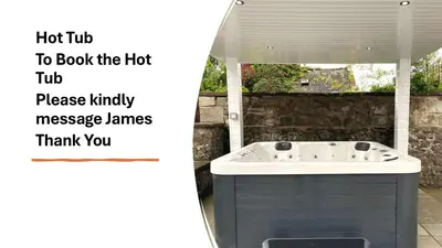 a hot tub to book the hot tub please hurry message names thank you at Kirkcudbright Holiday Apartments - Apartment B in Kirkcudbright