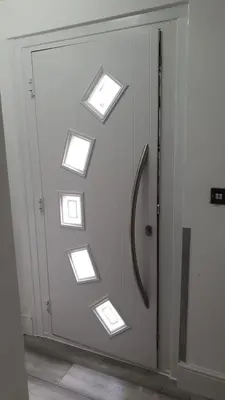 a door with skylights on the side of it at Favourland Home in Moffat