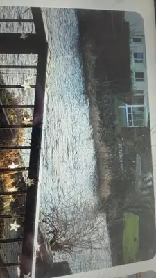 a view of a river from a window at Riverside Cottage in Minnigaff
