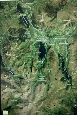 a map of a river in a mountain at 2 Double Bed Cottage Hottub Lake District Keswick in Keswick