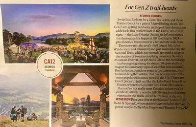 a page of a book with a picture of an event at Newlands House - Quiet Keswick Retreat with Stunning Fell Views, Walk to Town in Keswick
