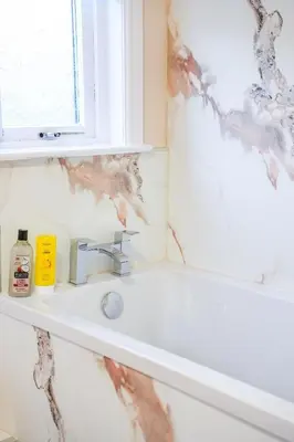 a bathroom with a sink and a window at Victory House in Gretna