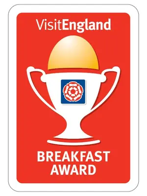 a hazard award for a hazard awardchamchamcham breakfast award sticker at Burnside B&B in Keswick