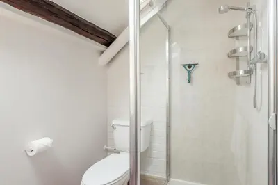 a bathroom with a toilet and a shower at 3 Bed in Kirkbampton oc-l32005 in Burgh by Sands