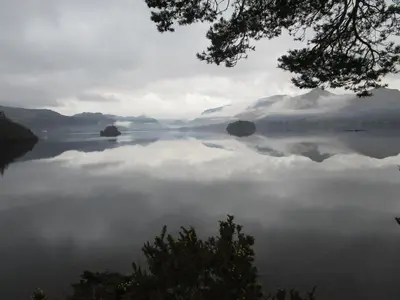 a view of a lake with clouds in the water at Brookfield B&B Guest House in Keswick