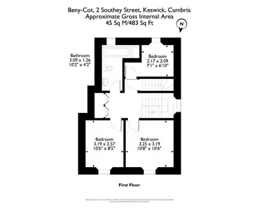a floor plan of a house at Beny Cot in Keswick
