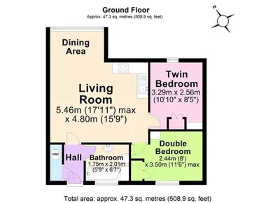 a floor plan of a house with a living room at Howe Top in Mungrisdale