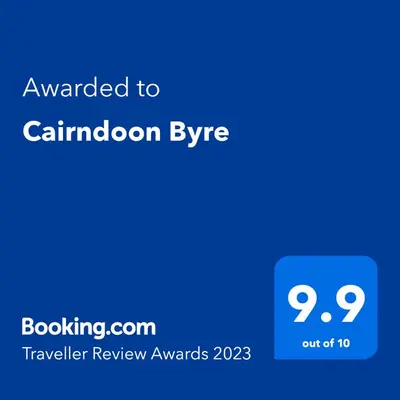 a blue screen with the text awarded to carillon byre at Cairndoon Byre in Monreith