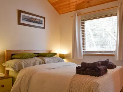 a bedroom with two beds and a window at Larchwood in Ellonby