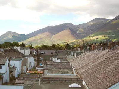 a view of a town with mountains in the background at Carthwaite in Keswick