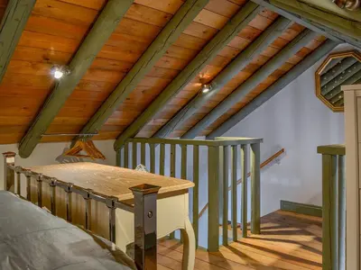 a room with a wooden ceiling with wooden beams at Lucy's Lodge - Uk1260 in Threlkeld