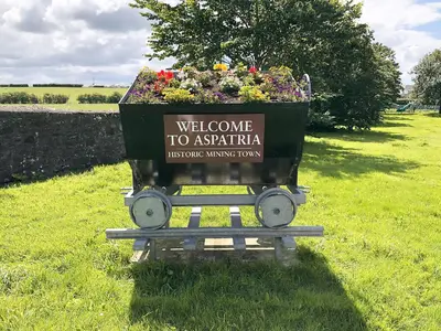 a welcome to australia sign in a field with flowers at Brodie Cottage in Aspatria