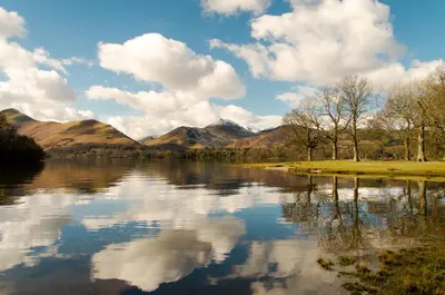 a view of a lake with mountains in the background at Abacourt House in Keswick
